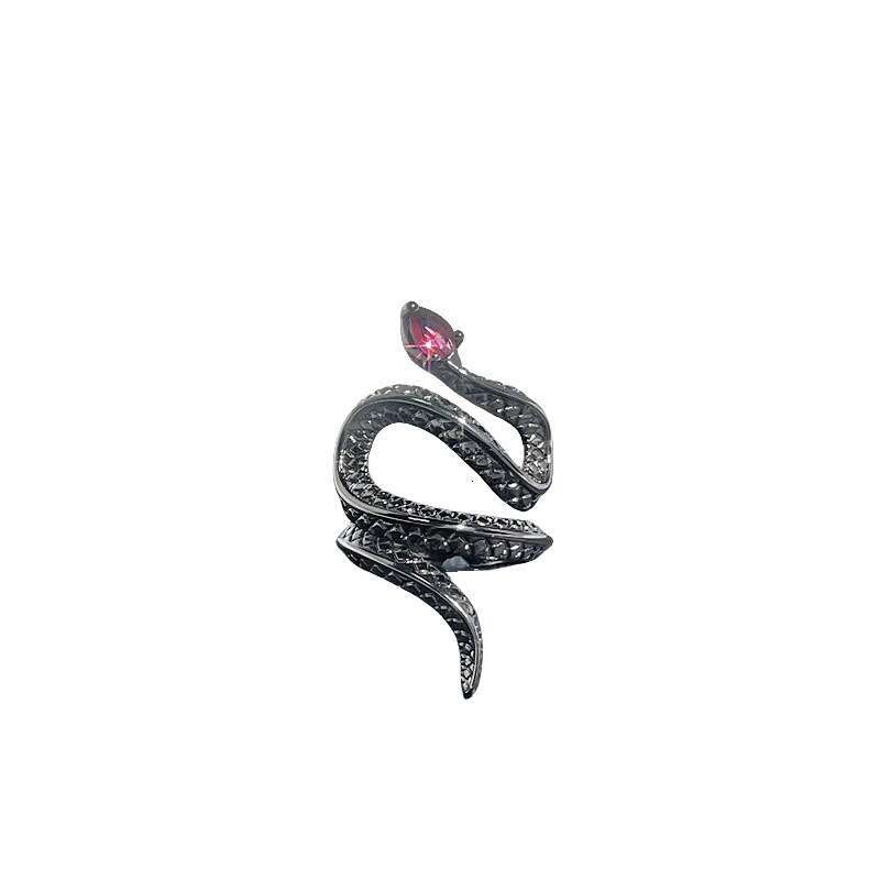 Punk Trendy Cool Snake-Shaped Open Unisex Hip-Hop Fashion Personality Index Finger Minimalist Style Temperament Ring