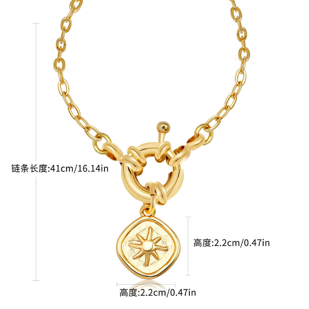 Fashion New Irregular Copper Gold-Plated Design Niche High-End Light Luxury Pendant Necklace