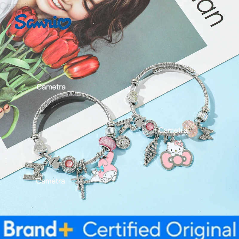 Sanrio Hello Kitty Cartoon Bracelet Fashion Charm Letter Melody Pendant Bangle - Unique Gift for Best Friends H251229