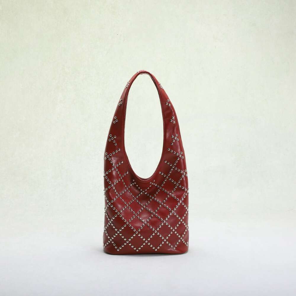 2026 Women S Punk Rivet Edgy Bucket Bag Ic Closure Shoulder Purse Suitable For Parties Outfits Daily Wear Available In