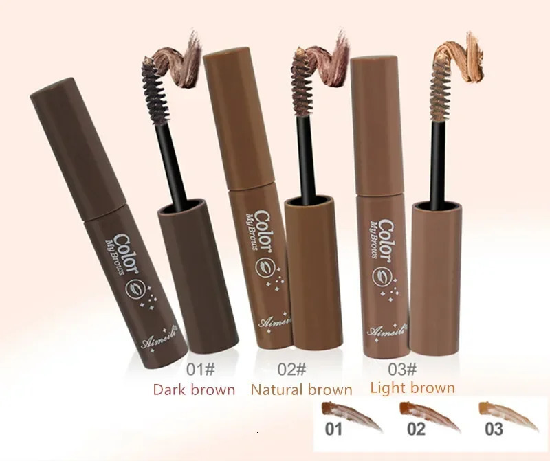 3 Colors Long Lasting Waterproof Eyebrow Mascara Cream Eye Brow Shadow Makeup Beauty Comstic Tools with Brush Dye Eyebrow Gel 251224