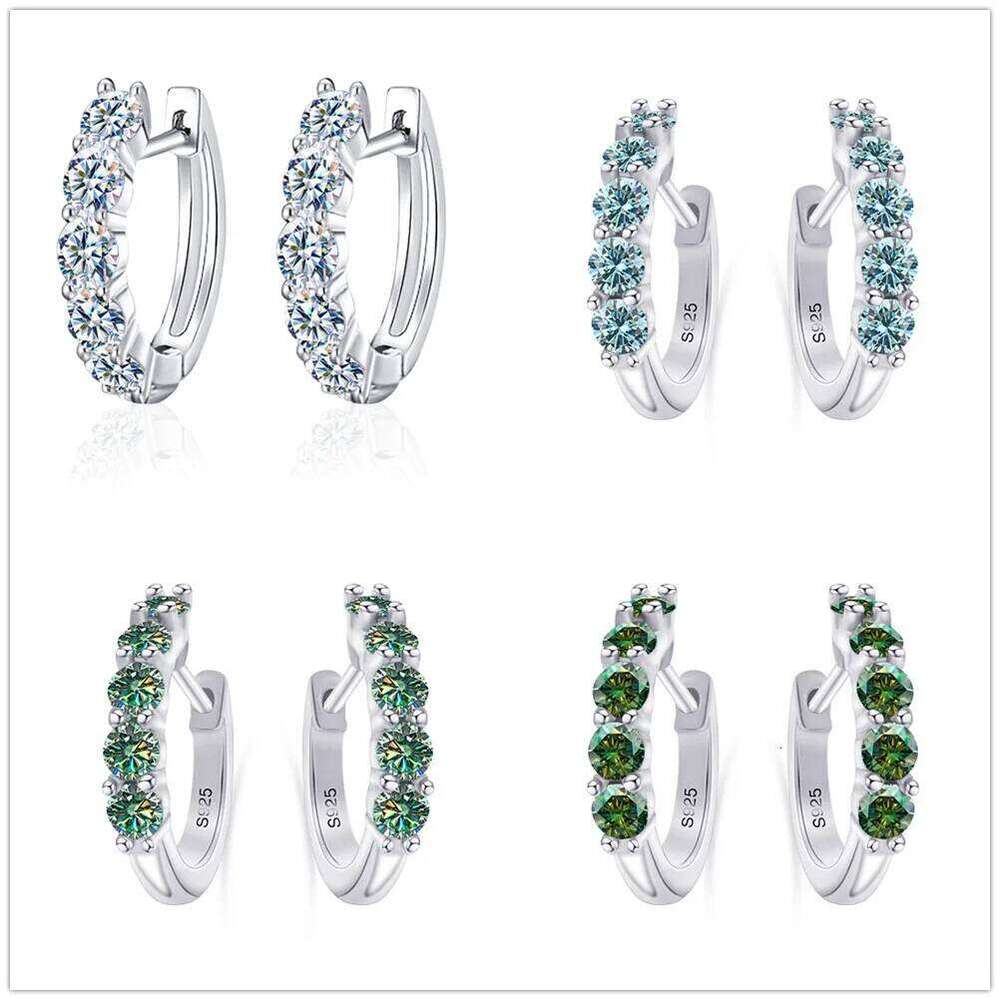 3mm D Color Moissanite Earrings 925 Sterling Sliver Plated White Gold Hoop Earring for Women Wedding Party Fine Jewelry 485