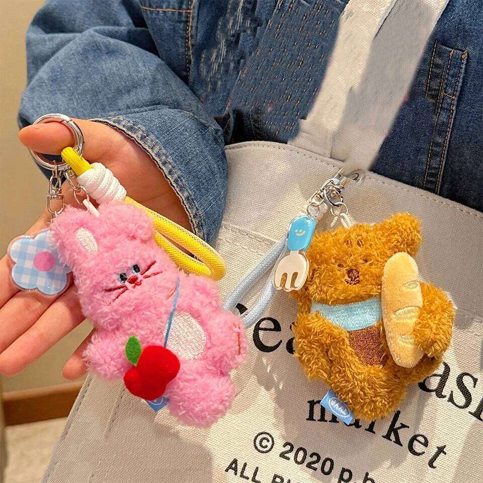 ZAKOL Cute Pet Rabbit Doll Backpack Keychain Versatile Sweet Bag Pendant KeyRing Girlfriend Couple Festival Gift