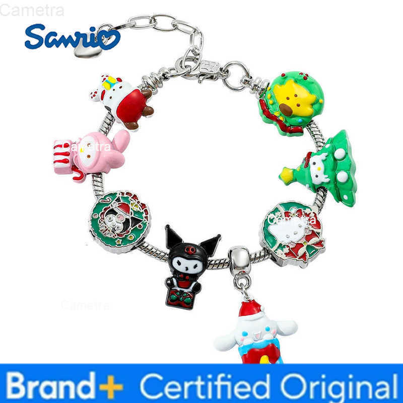 Sanrio Christmas Style Charms Bracelet for Girl DIY Jewelry Accessories Kawaii Hello Kitty Kuromi Melody Student Y2K H251229