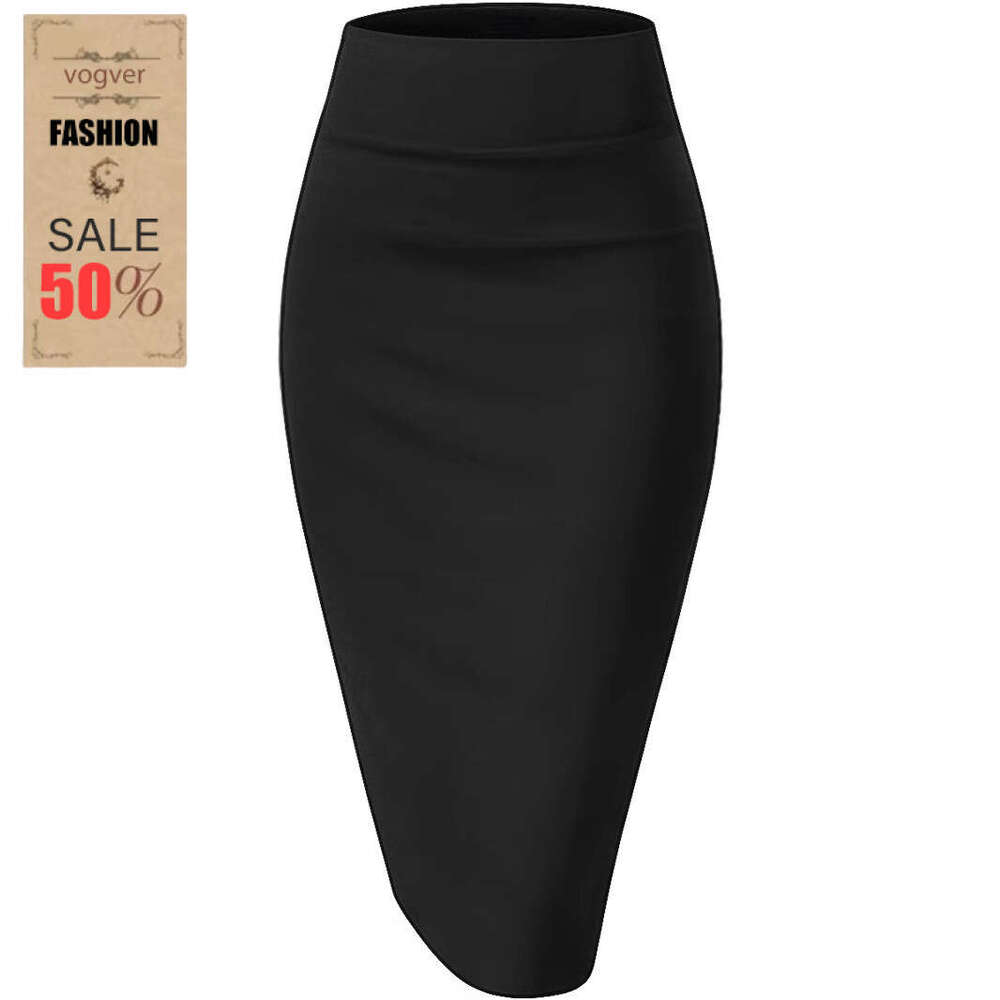 Women's Waist-Cinching Hot Slit Slim Fit Spring Summer Mid-Length High Waist Slimming Versatile Slit One-Step Bodycon