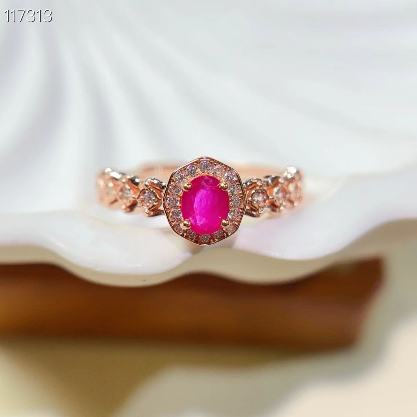 Natural pink ruby ring Adorable 925 silver gemstone ring 4mm*5mm 0.4ct genuine ruby jewelry gift for women