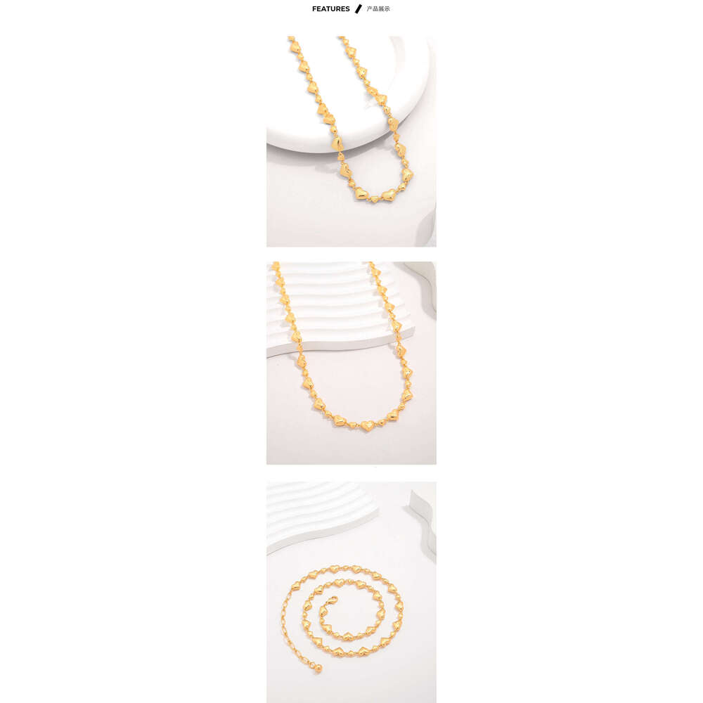 Cross-Border INS Style Niche Design Personality Simple Collarbone Spliced Heart-Shaped Neck Chain Necklace