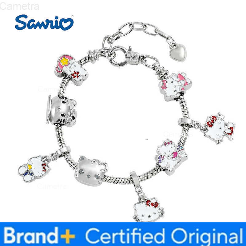 Sanrio Hello Kitty Bracelet Charms Metal KT Bangles Women Accessories Bracelets Y2k Jewelry Making Kit Kids Girlfriend Gift H251229
