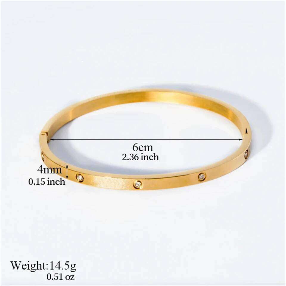 ZAKOL Classic Geometric Stainless Steel Bracelet Bangles With Zircon Exquisite Gold Color Birthday Jewelry Gift for Women