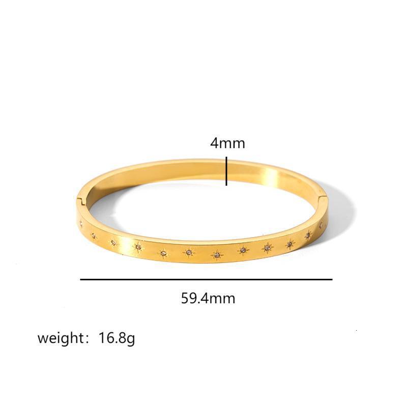 Luxury Brand Designer Jewelry European And American INS Style Steel Bracelet Hexagram Clasp Bracelet For Women 18K Gold Plated Stainless Steel Zircon 