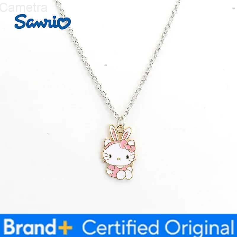 Sanrio Cartoon Kawaii Hello Kitty Alloy Necklace Anime Cute Hellokitty Y2K Girl Collar Chain Holiday Gift For Girlfriends H251229