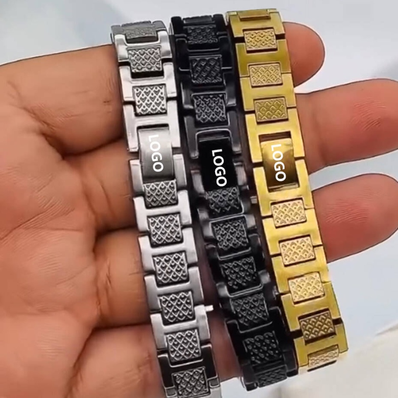 new designer style lacotse crocodile pattern bracelet featuring a titanium steel strap that is nonfading and adjustable making it a perfect gift
