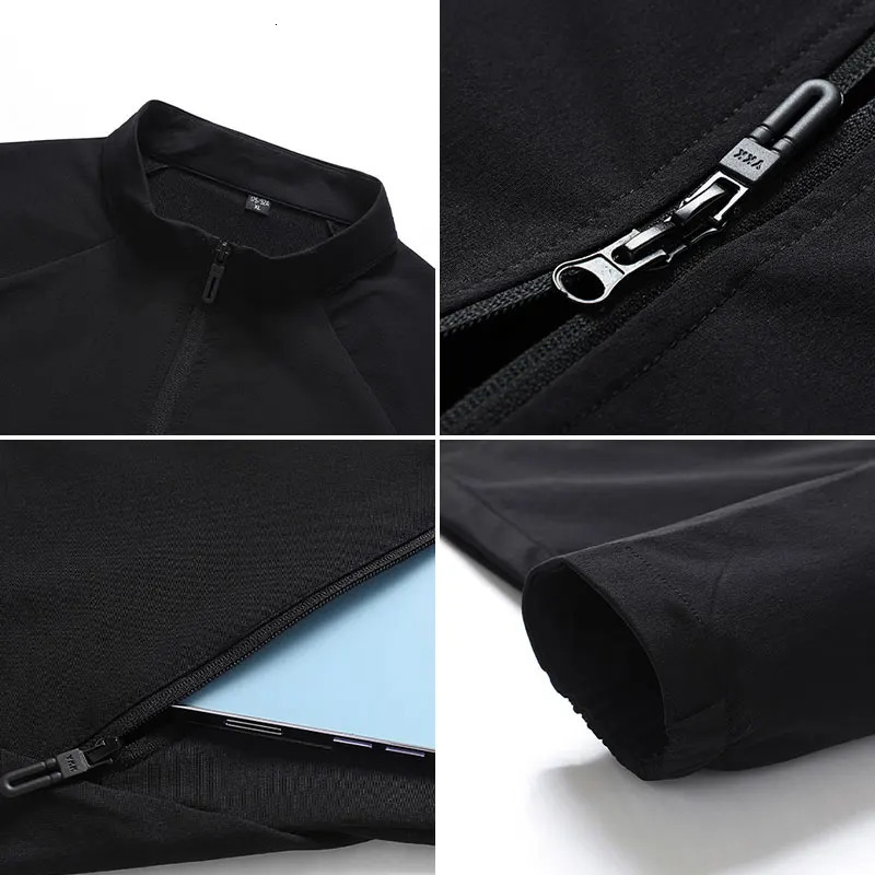 Men Autumn Casual Sport Suit Waterproof Windproof Breathable Male Stand Collar Jacket Sports Pants Running Fitness Twopiece Set 251219