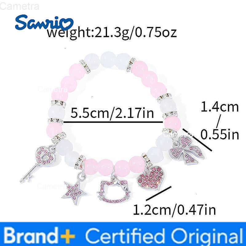 Sanrio Cute Kawaii HelloKitty Rhinestone Hollow Pendant Bead Bracelet Fashionable Womens Accessory Suitable as a Gift for Best Friends H251229