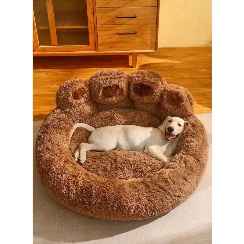 Thickened Warm Bear Paw Patterned Multi-functional Dog House for All Seasons