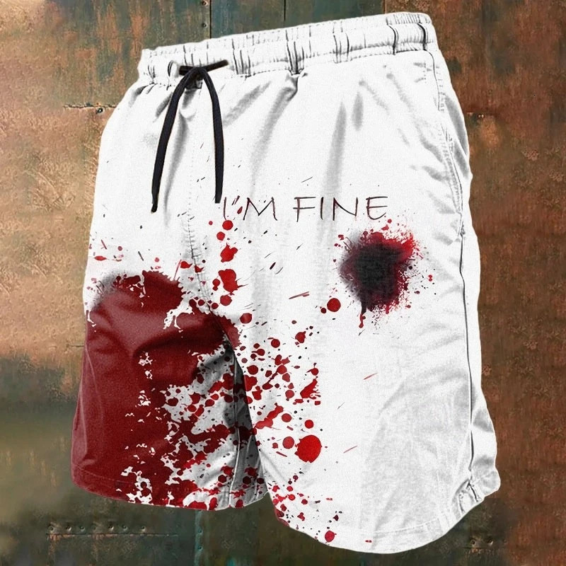 Im Fine Blood Stains 3D Print Beach Shorts Men Women Horror Graphic Quick Dry Board Short Summer Personality Streetwear Y2k 251223