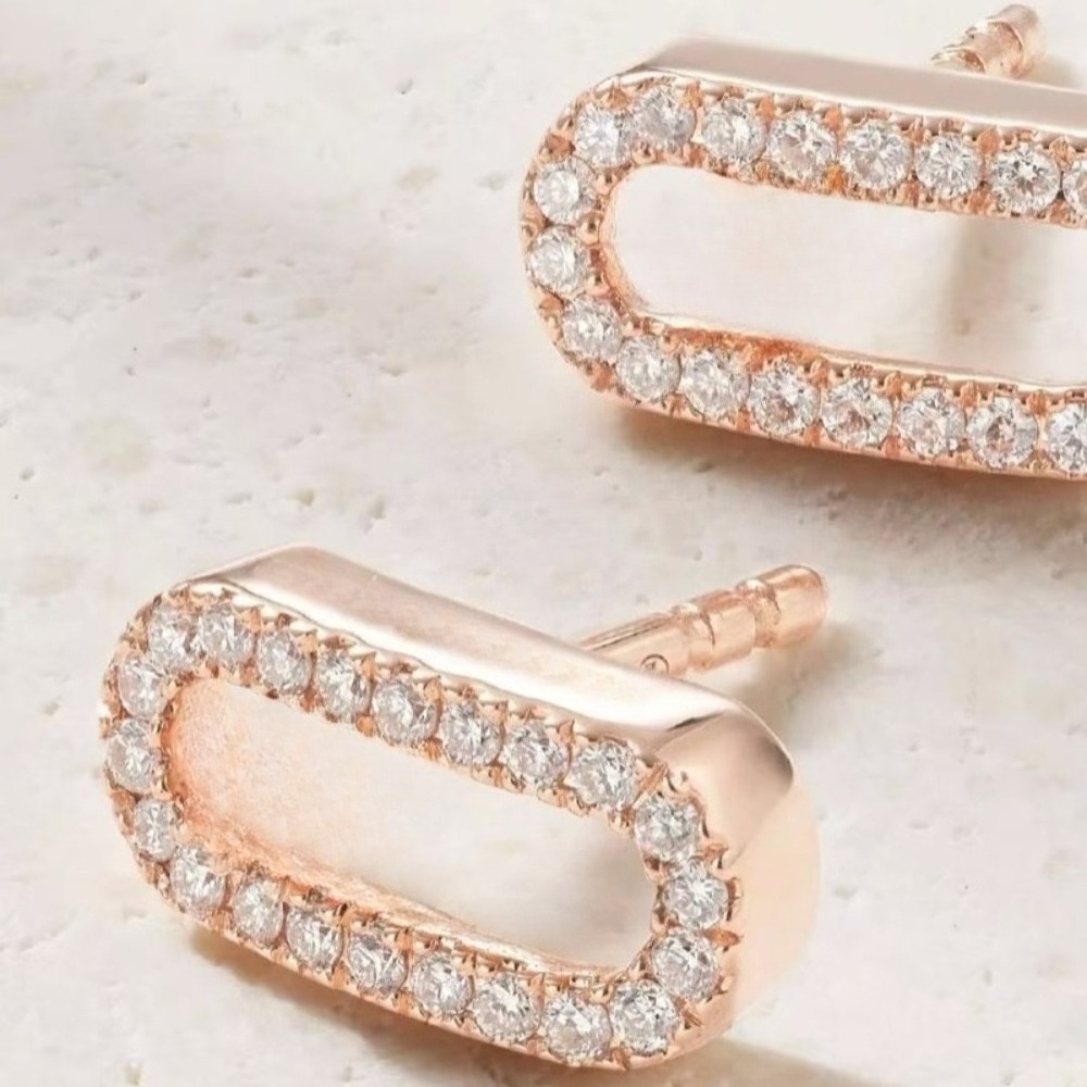 classic designer fashion diamondencrusted square stud earrings womens luxury jewelry daily wear accessory gift for giving business party H260202