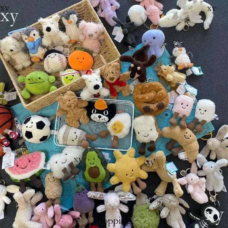 Jelly Cat high quality Kawaii Plush Toys Cartoon Dolls Childrens Novelty Funny Keychain For Hanging On Bags Kids Boys Girls Christmas Gifts 22