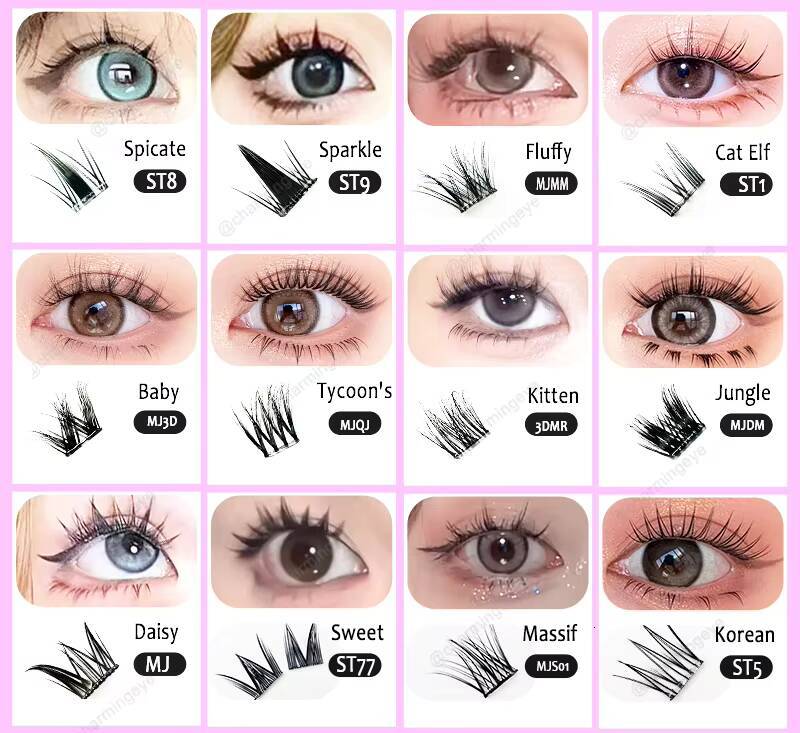 Manga Cluster Lashes Self Adhesive Lash Clusters No Glue Needed Natural Wispy Individual Lashes Korean Makeup