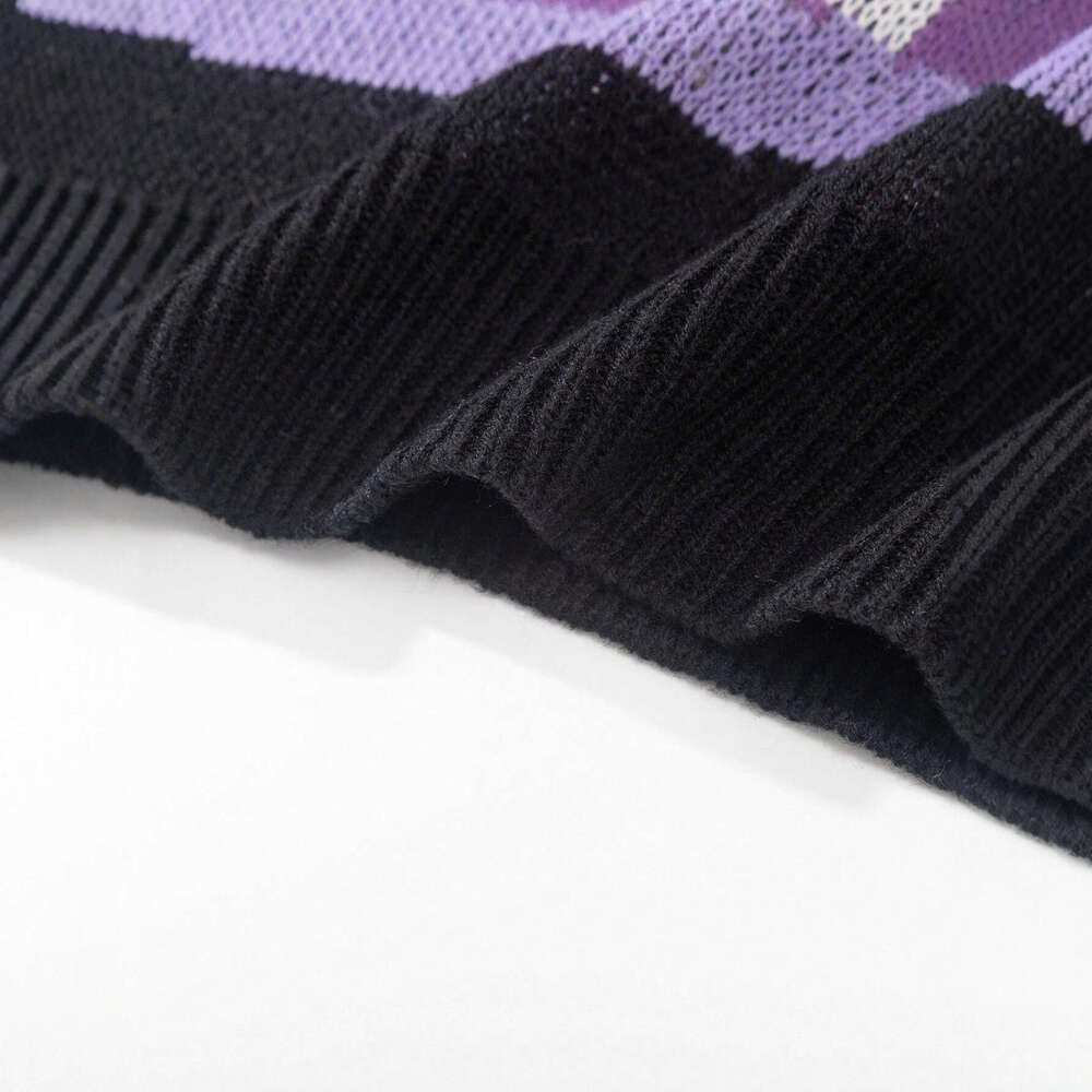 European and American Autumn Winter Heavyweight Design Sense Ins Chest Bone Personalized Jacquard Pattern Unisex Knitted Sweater