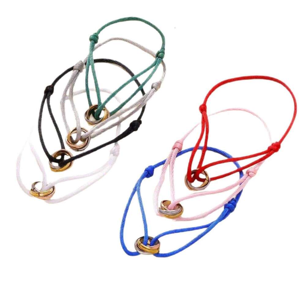 Zodiac Year Rings Red Rope Colors Classic Lives Three Worlds Couple Bracelet Adjustable Light Luxury Style Hand-woven Trendy