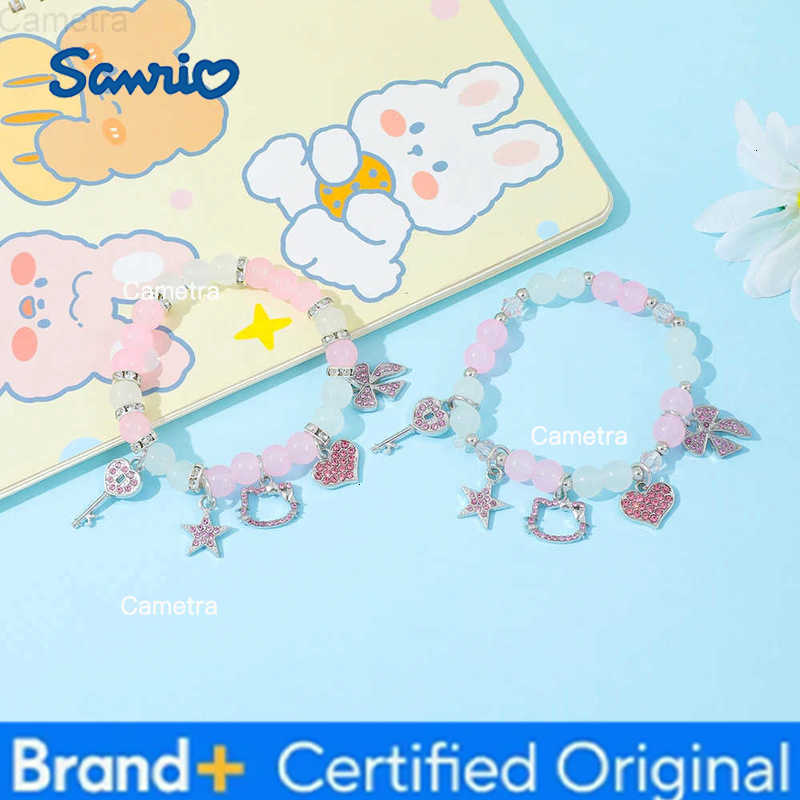 Sanrio Cute Kawaii HelloKitty Rhinestone Hollow Pendant Bead Bracelet Fashionable Womens Accessory Suitable as a Gift for Best Friends H251229
