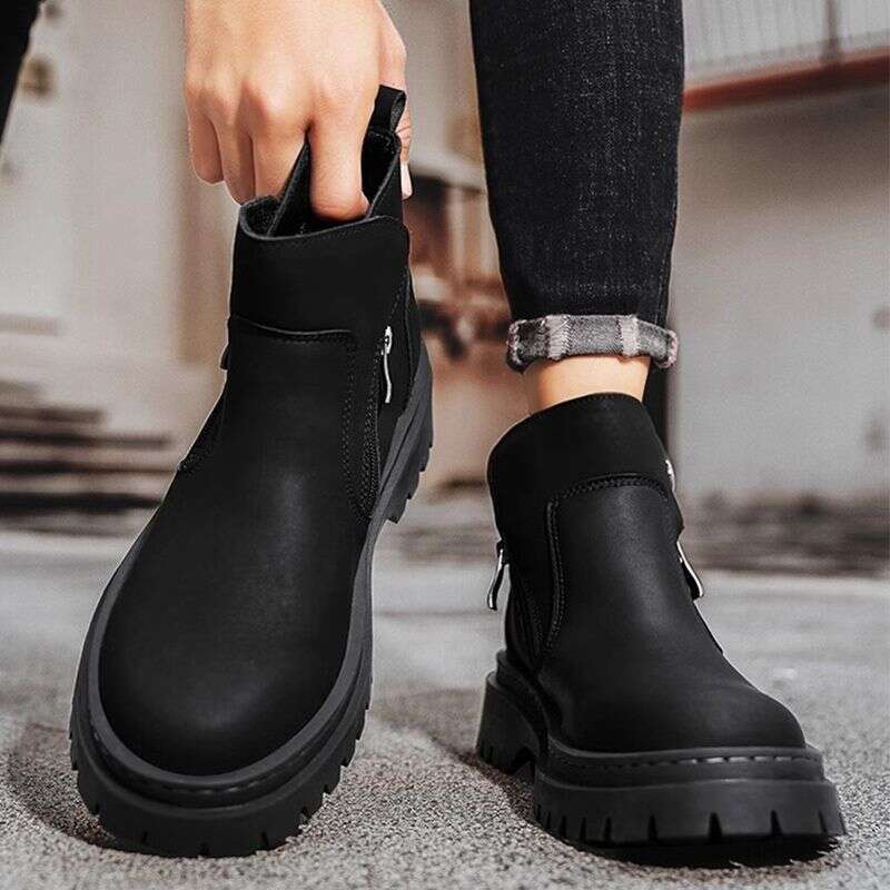 Martin High Top British Style Work 2025 New Spring Autumn Men's Shoes Casual Yellow Chelsea Boots Men