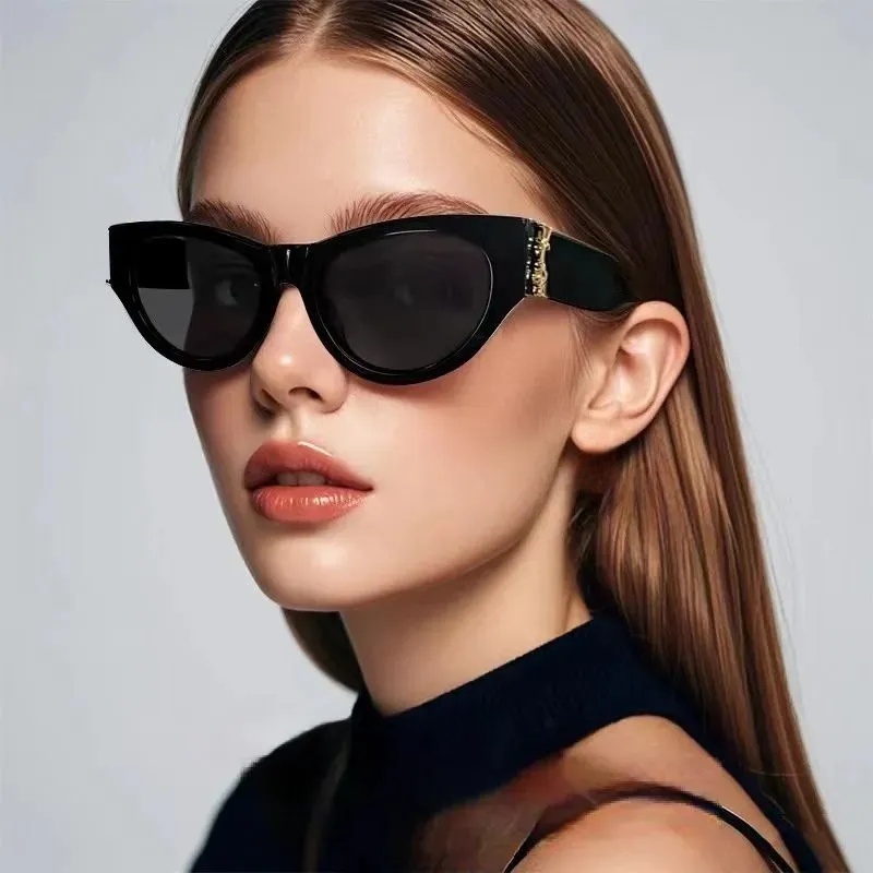 Fashion Designer Sunglasses Women Cat Eyes Glasses Womens Sunglass Plank UV400 Polarized Glass Lens With Box S1007