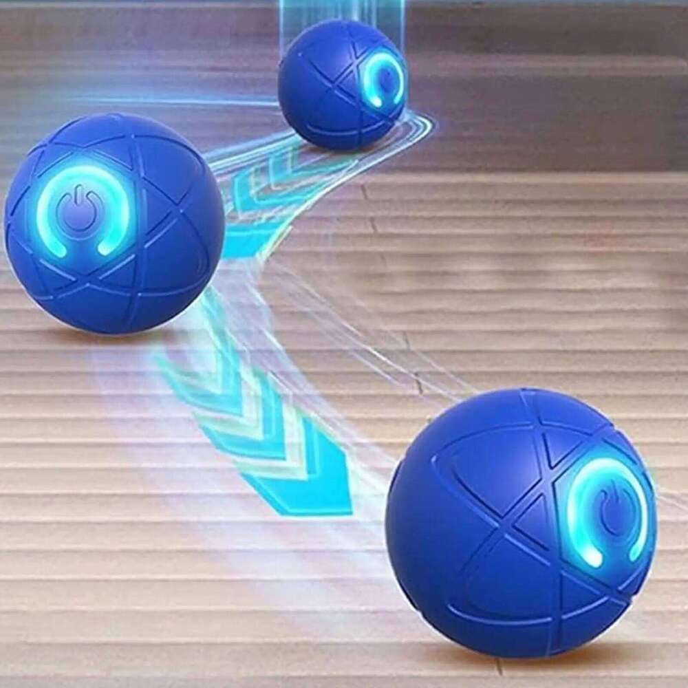 Automatic Rolling - USB Rechargeable Interactive Ball with LED Light, Self-Moving Indoor Play Toy for Puppy Dog
