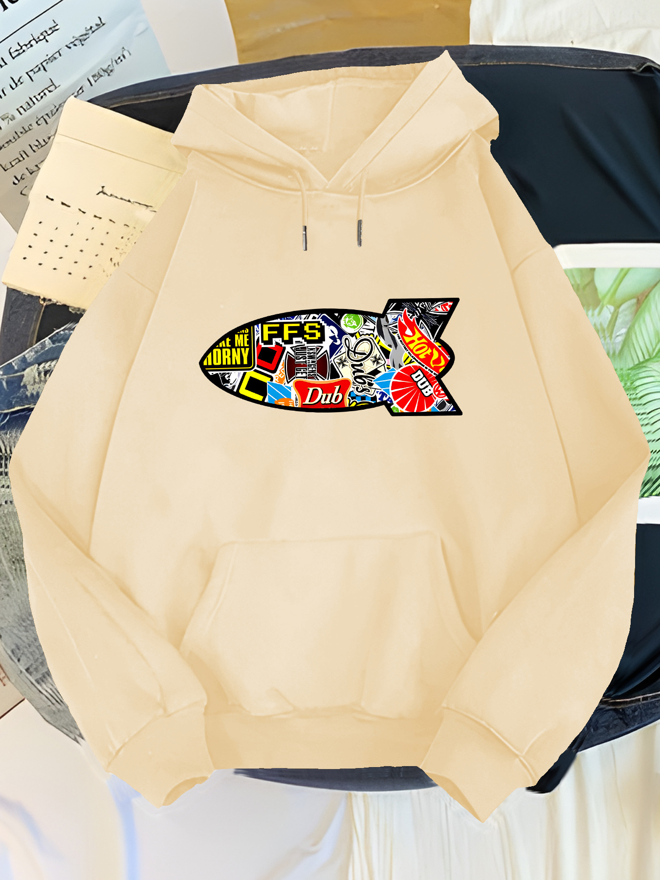 Men'S Navy Blue Print - Casual Long Sleeve with Front Pocket, Soft Blend, "Dub" Design, Perfect for Fall & Winter, Allseason Pullover V