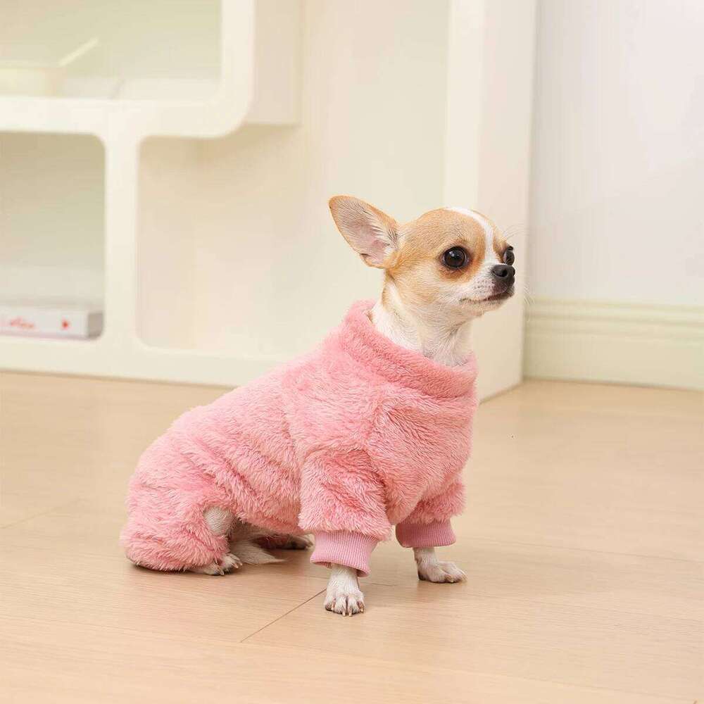 Winter Warm Pet Clothes Soft Flannel Dog Jumpsuit Puppy Cats Four Legs Jacket Coat for Small Medium Dogs Chihuahua Yorkie Outfit