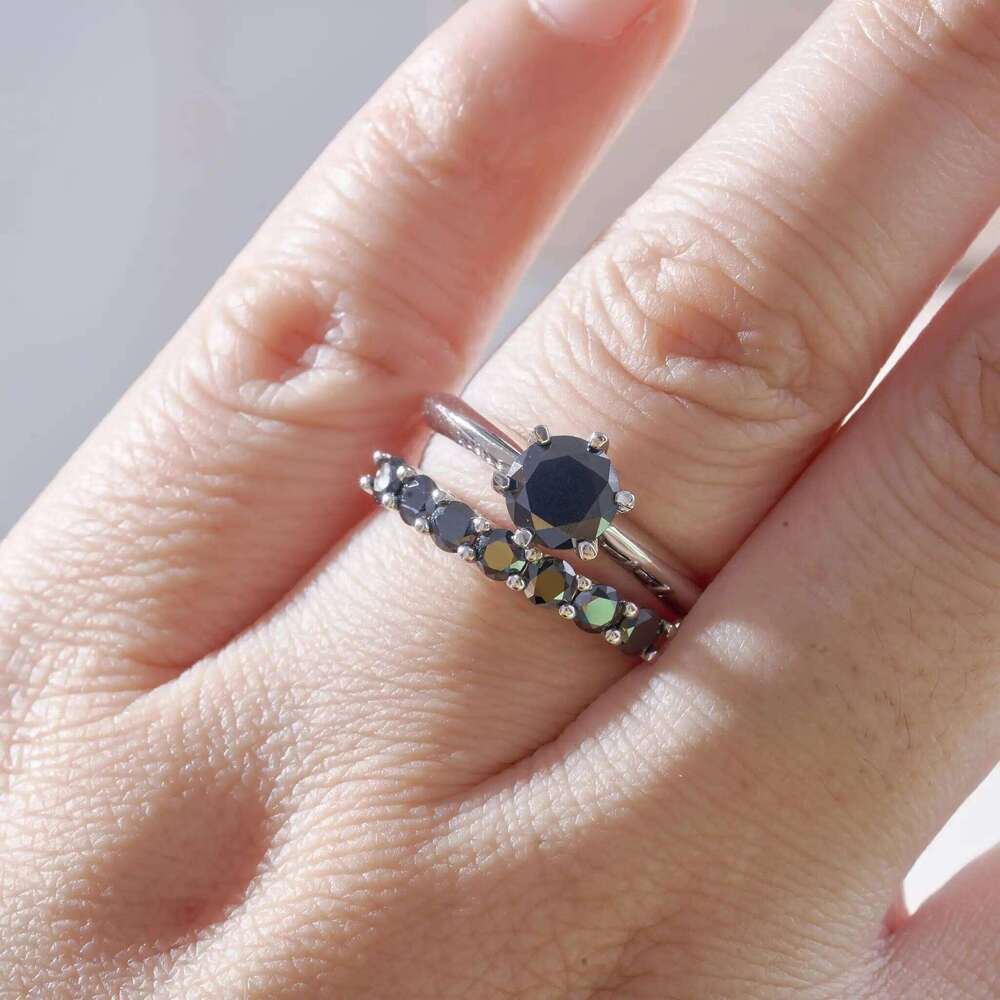 GRA Real Moissanite Diamond Solitaire Stackable Rings set for Women 925 Sterling Silver Wedding Band Trendy Fashion Fine Jewelry d4d