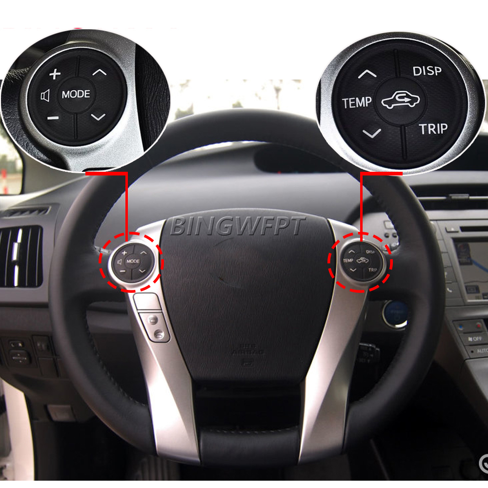 1 Pair Multifunction Steering Wheel Button Cover For Prius Plus 2012-2015 For Toyota prius V (zvw 40) 2013 Car Accessories