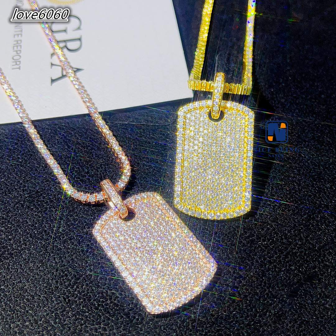 Ready to Ship High Quality Hip Hop Jewelry Iced Out D Color Moissanite Diamond 925 Silver Moissanite Pendant