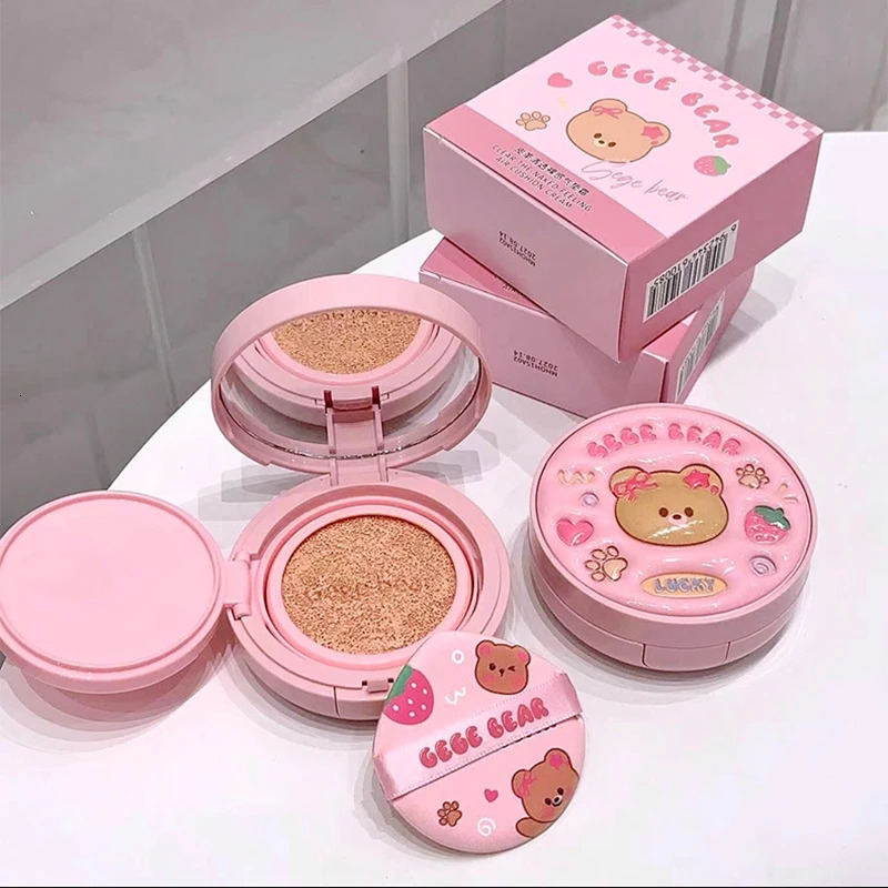 Cute Leather Cushion Compact Foundation High Coverage Concealer Oil Control Matte Nude Brighten Face BB Cream Korean Makeup Base 251222