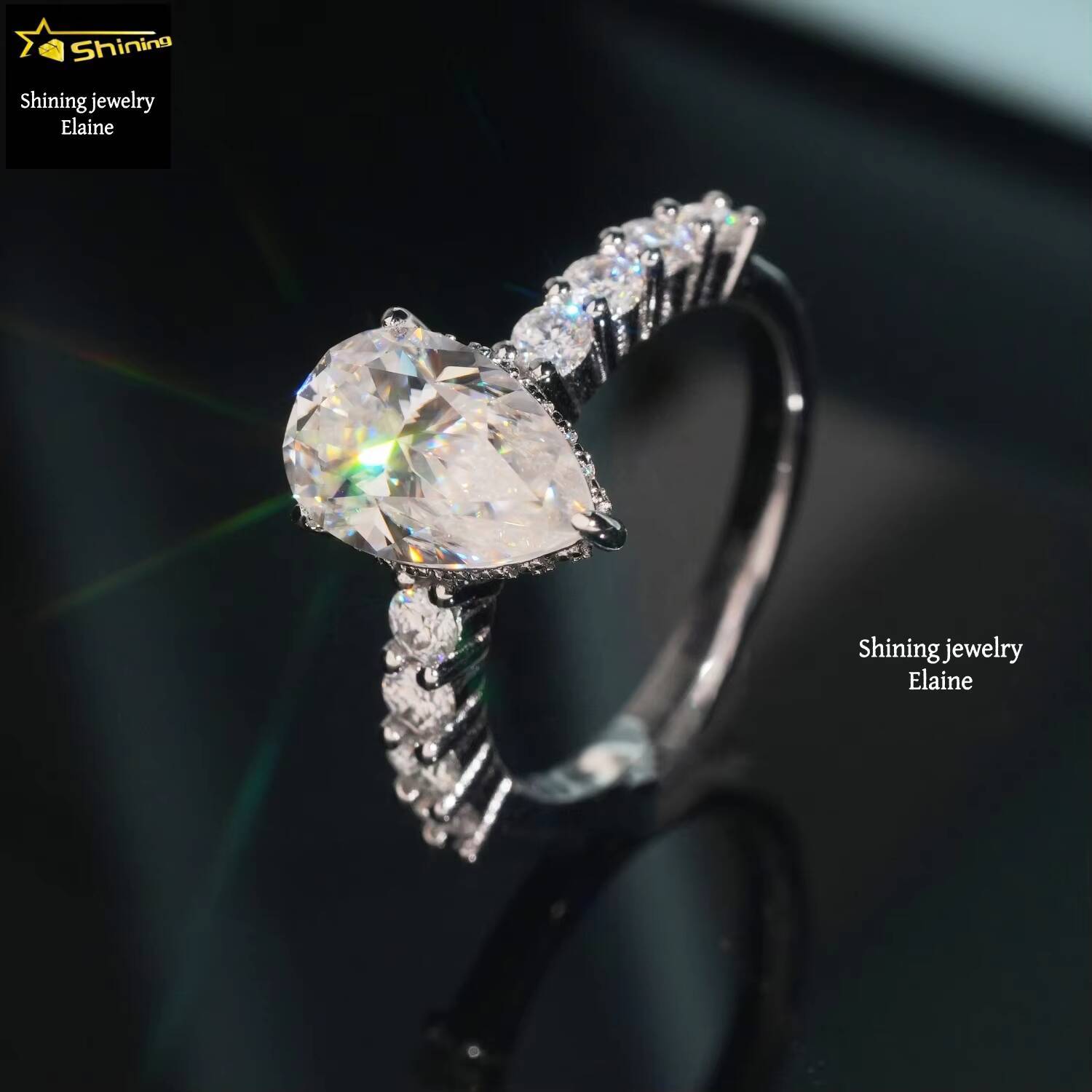 Fashion Luxury Jewelry Iced Out D Color VVS Moissanite 925 Sterling Silver Custom Buss Down Hip Hop Ring