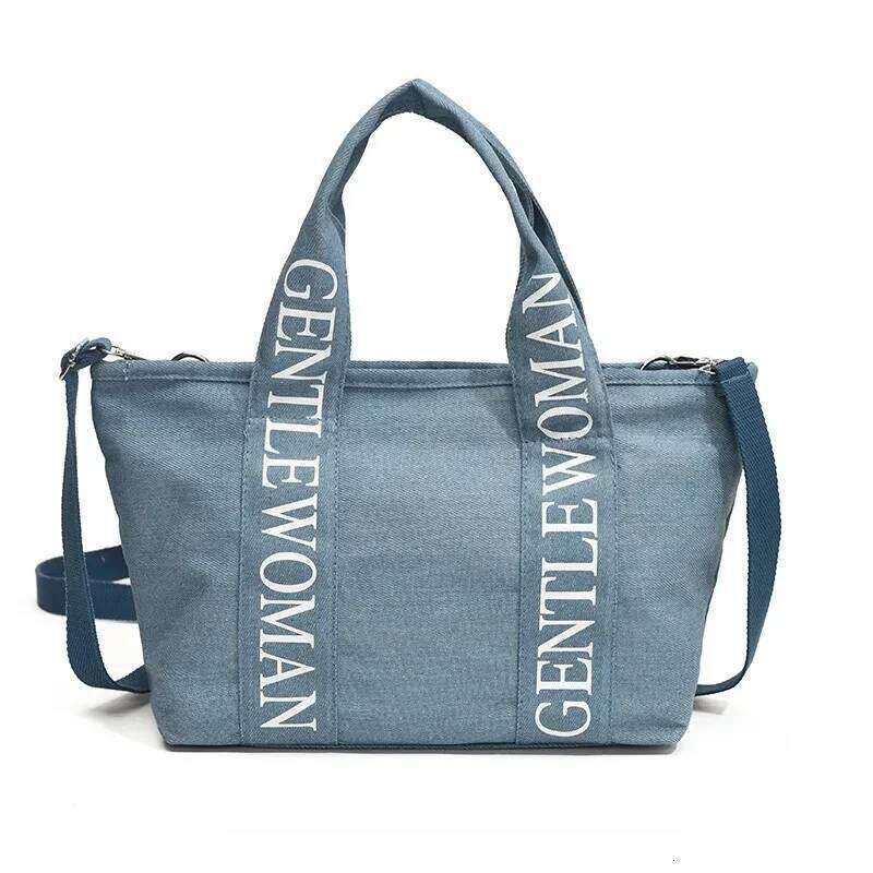 Fashionable Canvas Shoulder GW Letter Print Trendy Phone Crossbody Soft Polyester Lining Vintage Style Tote Bag LEMON KOKO