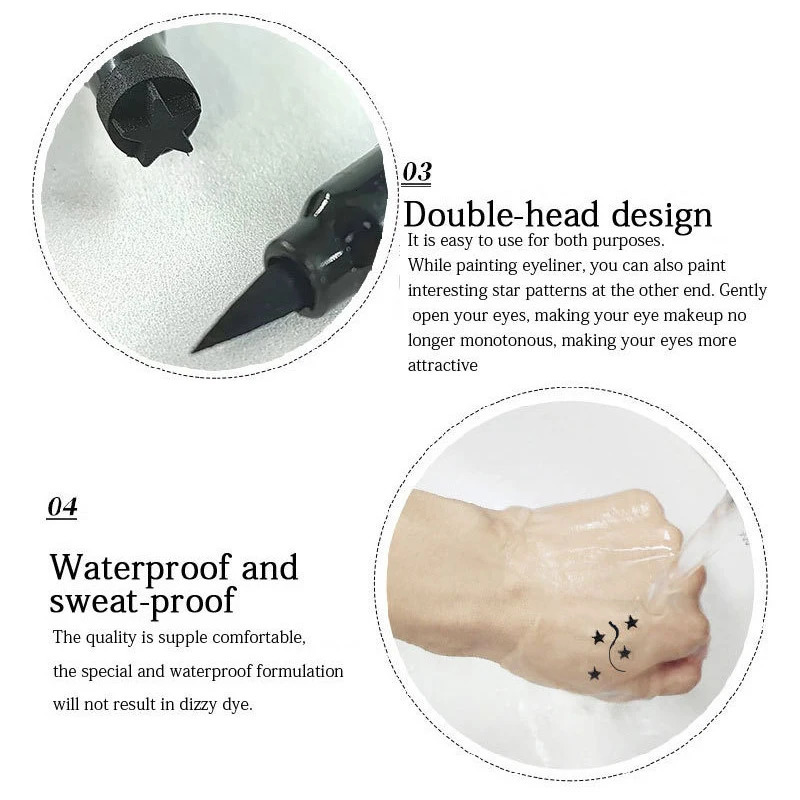 2 IN 1 Butterfly Seal Eyeliner Pen Star Moon Stamp LongLasting Waterproof Black Liquid Eye Liner Pencil Eyes Makeup Cosmetic 251213