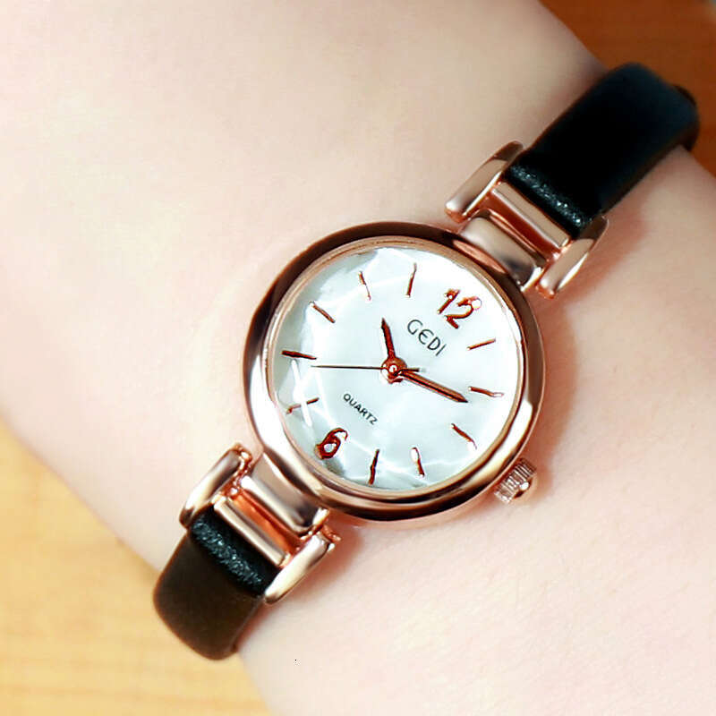 Gordie Fashion Light Luxury Mother-Of-Pearl Small Ultra-Light Thin Strap Women's Student Quartz Watch Large Dial Scale