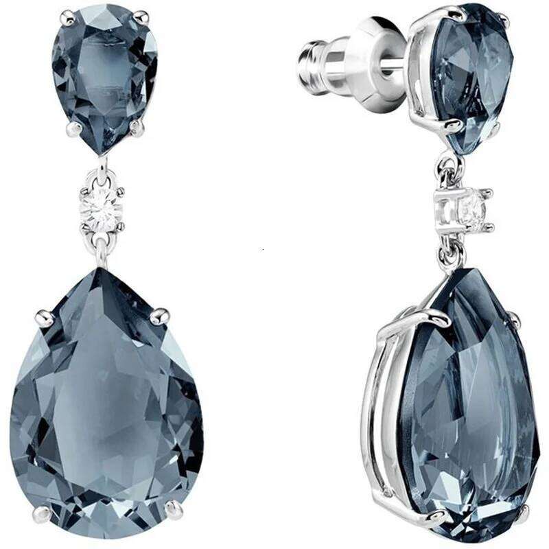 Elegant Fashion Silver Color Drop-shaped Zircon Dangle Earrings for Women Bride Engagement Wedding Jewelry C251227
