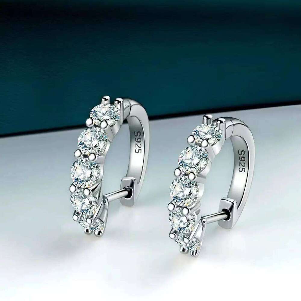 3mm D Color Moissanite Earrings 925 Sterling Sliver Plated White Gold Hoop Earring for Women Wedding Party Fine Jewelry 485