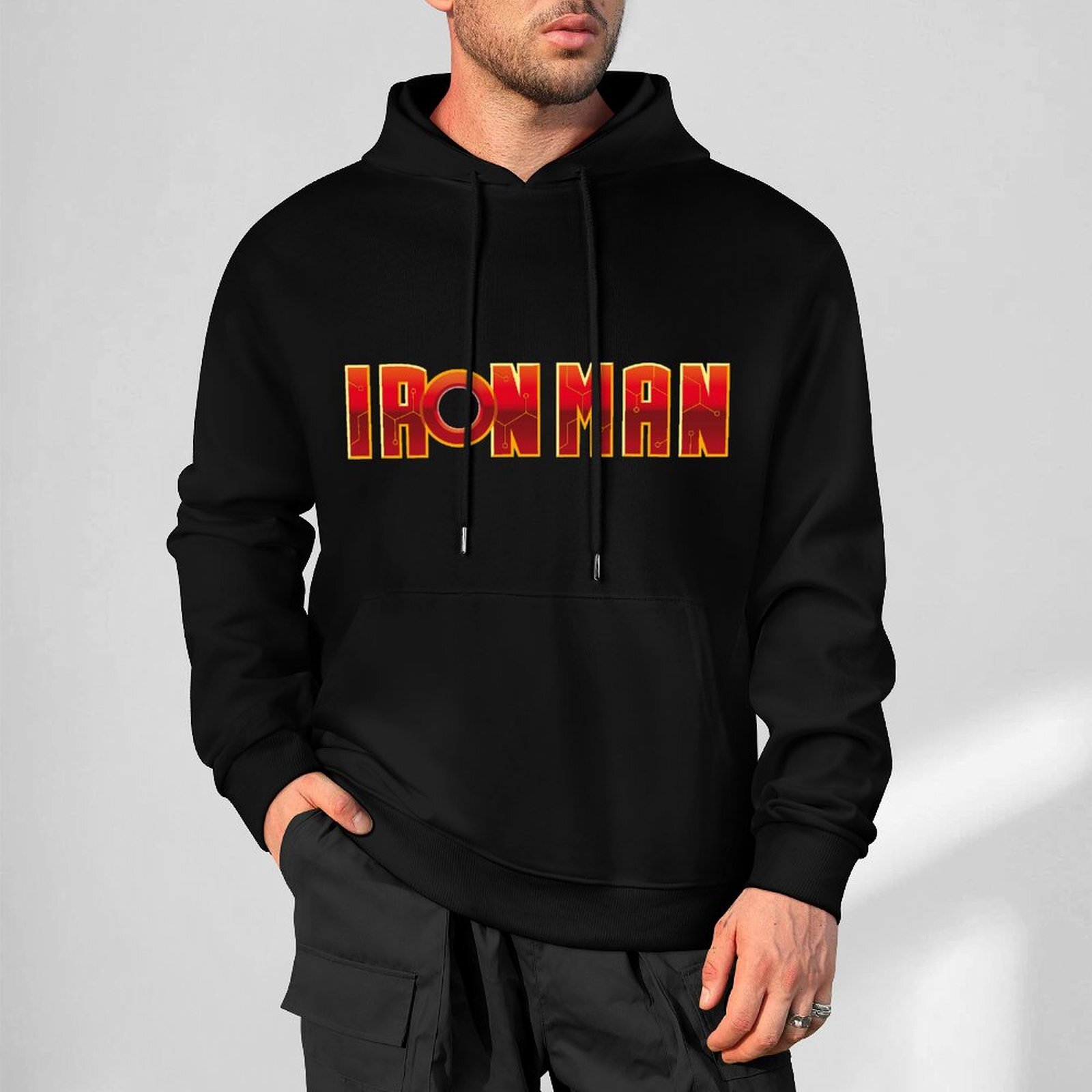 Custom Marvel Iron Man Designer Fall Winter Hoodie Design Unisex Long Sleeve Streetwear Hip Hop Oversized Fit Hoodie Men's Fashion Apparel M5