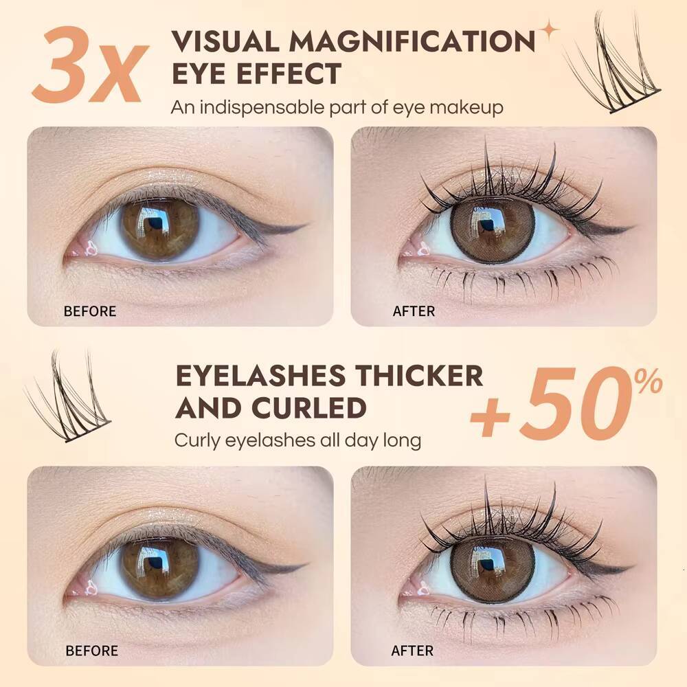 Latest Custom Label Large Capacity 10 Rows 120 Cluster Beginner Friendly Diy Fine-Stem D-curled Sunflower False Eyelashes