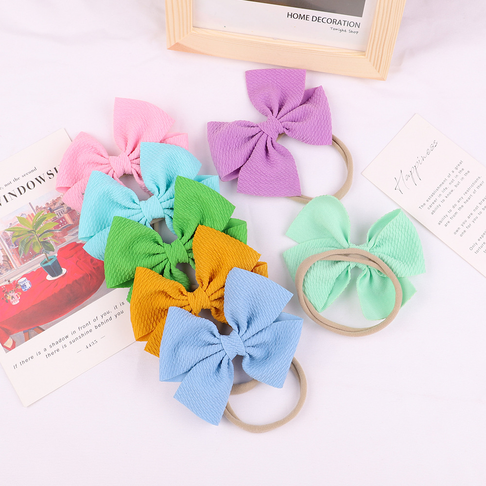 Toddler Kids Bowknot Headband Elastic Hair Band for Baby Infant Child Turban Hairrope Party Festival C2027