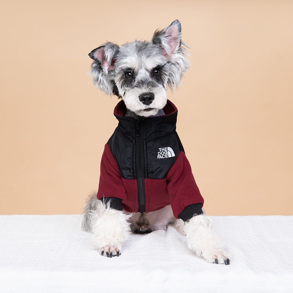 Soft Warm Fleece Dogs Hoodie Splicing Designer Dog Apparel The Dog Face Coats Pet Winter Jacket Cold Weather Clothes for Small Medium Dogs XXXL Black