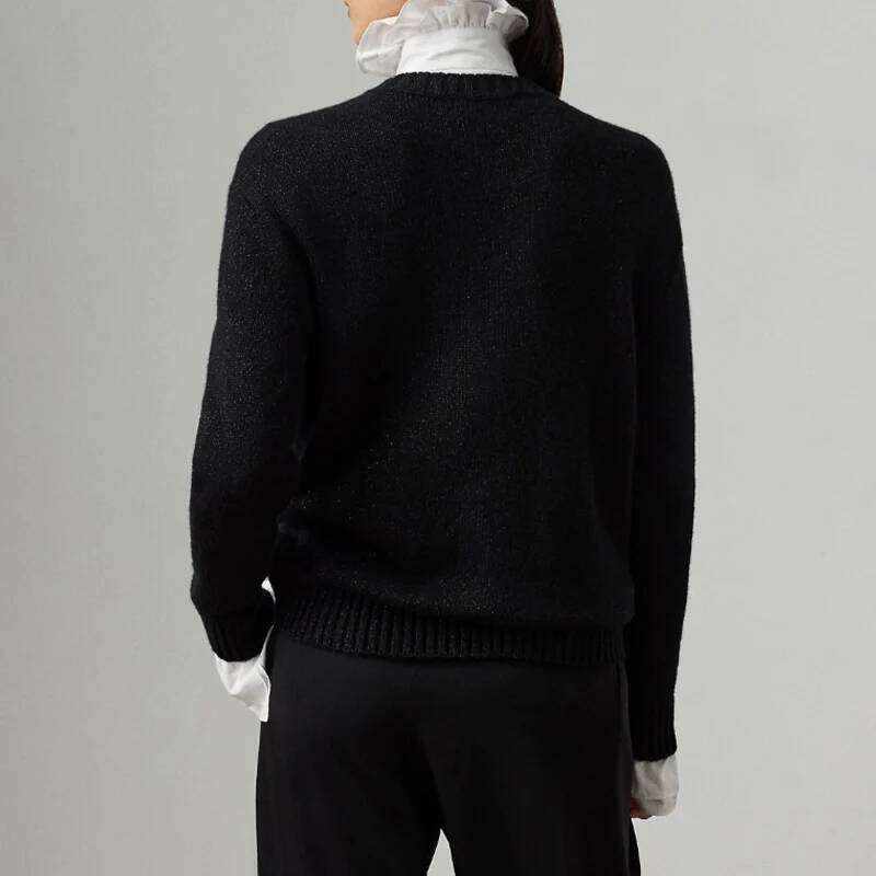 2025 Sweater Cashmere Knit Pullover Autumn Winter Long Sleeve Women Knitwear Top Coat Relaxed Fit Clothes