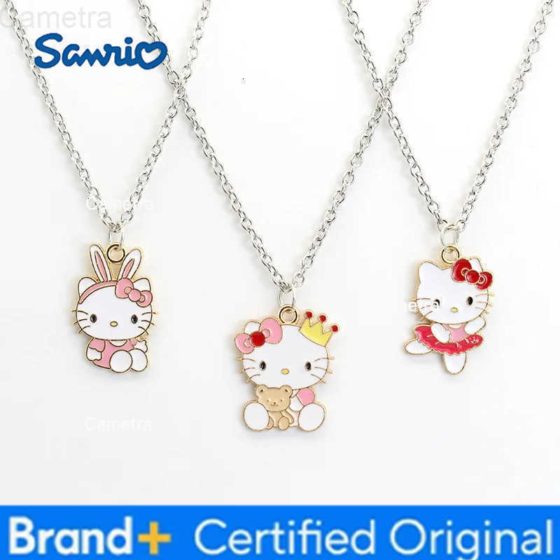 Sanrio Cartoon Kawaii Hello Kitty Alloy Necklace Anime Cute Hellokitty Y2K Girl Collar Chain Holiday Gift For Girlfriends H251229