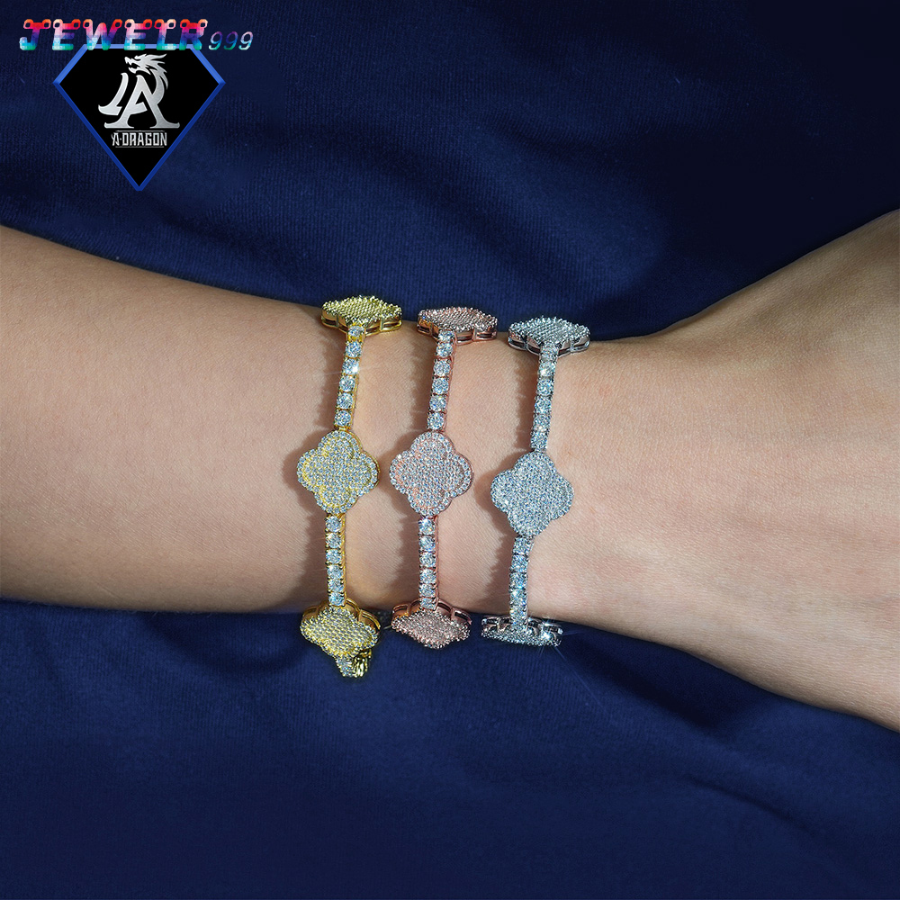 2024 Exclusive S925 Silver 4mm Moissanite Mens Tennis Bracelet Diamond Tester Approved with GRA Certification