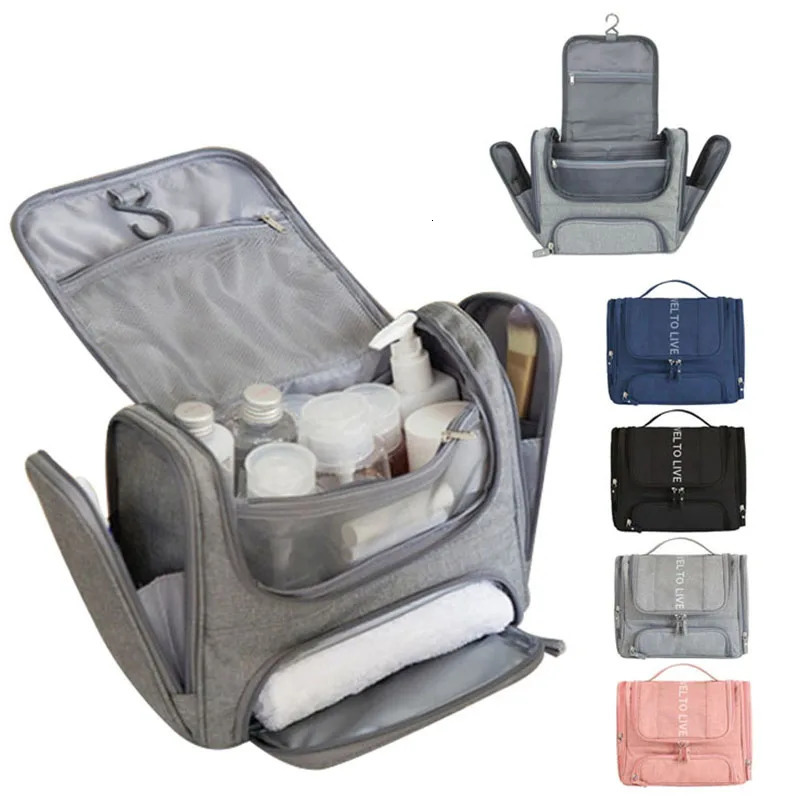 Waterproof Men Hanging Cosmetic Bag Travel Organizer Makeup Bag for Women Necessaries Make Up Case Wet Dry Wash Toiletry Bag251222