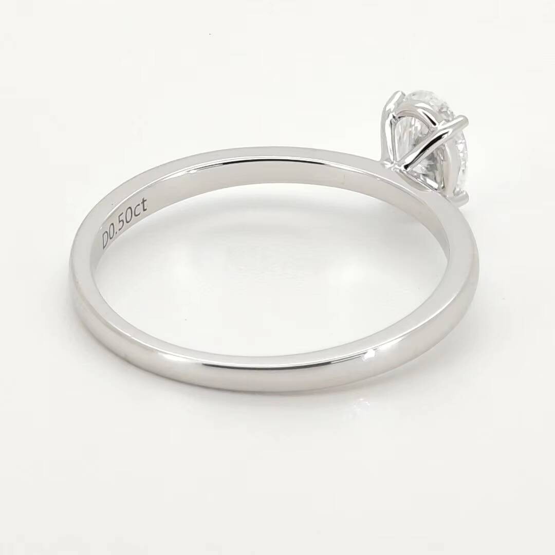 Custom 9K Solid Gold Lab Created Diamond Ring for Engagement Oval Cut 05ct Wedding Jewelry IGI Certified Lab Diamond Ring